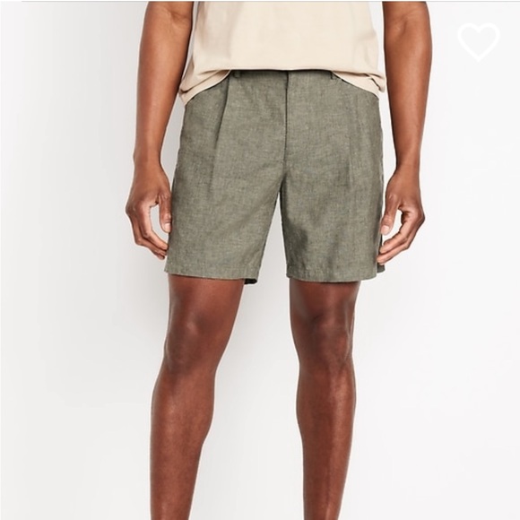 Old Navy Men’s Slim Linen Blend Chino Shorts - 7 inch inseam - Picture 1 of 7